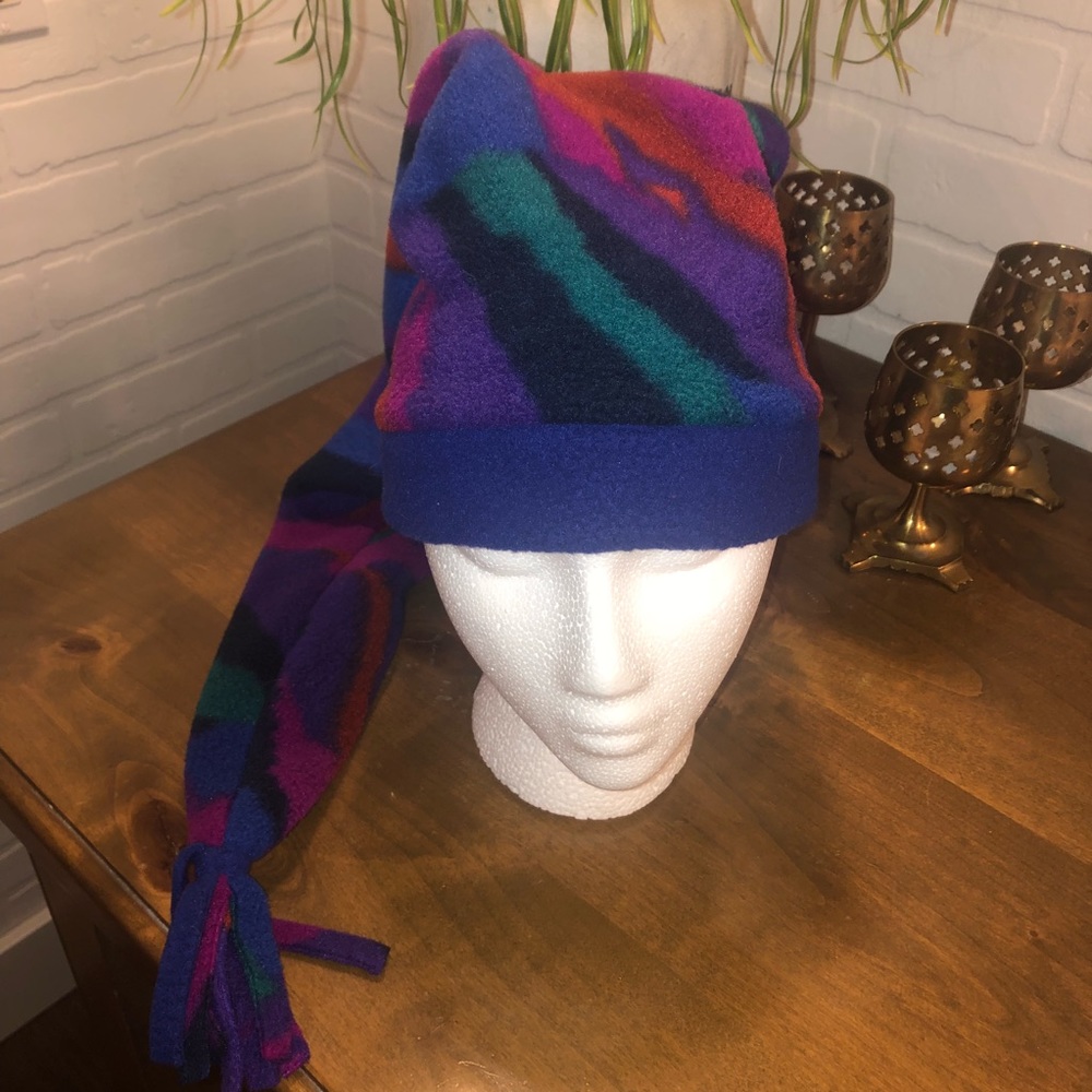 Vintage Long Fleece Snowboard Ski Winter Hat